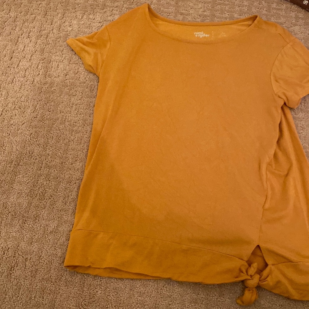 RUMI + RYDER-mustard orange flowy top